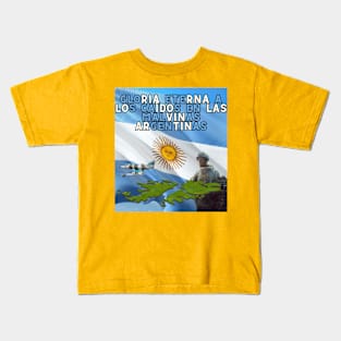 Gloria a los Caídos en las Malvinas Argentinas War of Malvinas Kids T-Shirt